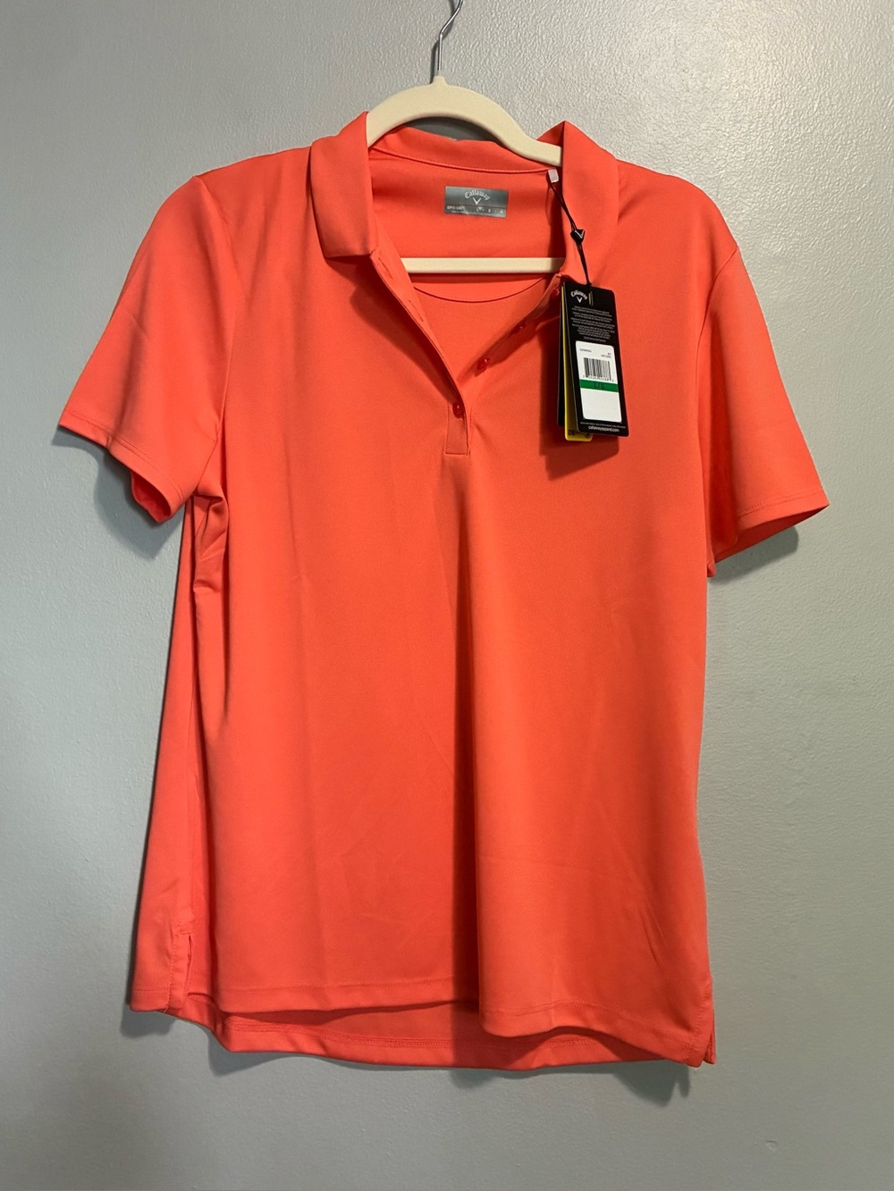 NWT Callaway Women’s Short Sleeve Polo Shirt, Coral Size Large Golf Outdoors
